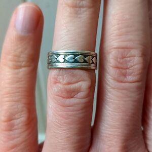 Vintage Sterling Silver Dark Heart Ring